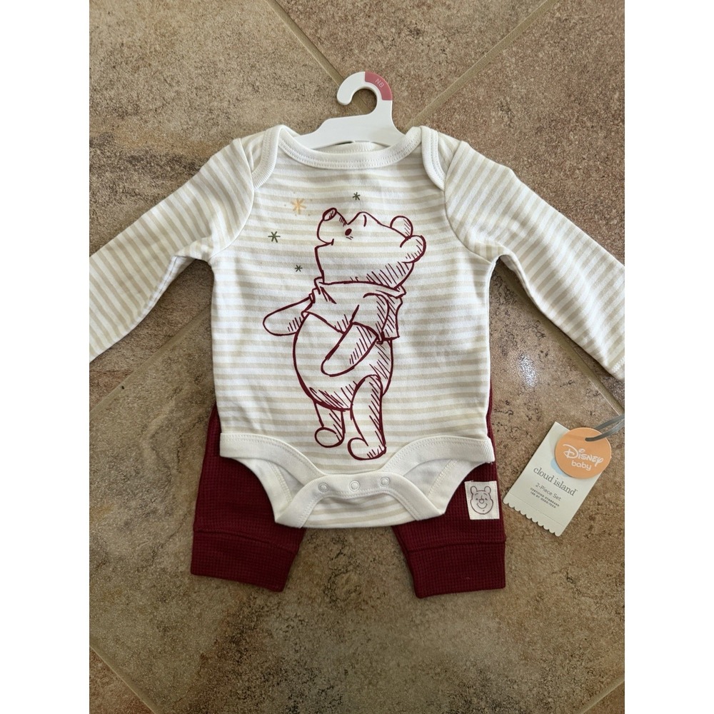 Disney Baby Winnie The Pooh Cloud Island 2-Piece Bodysuit Set Size Newborn NWT